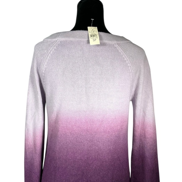 Ann Taylor Purple Ombre Sweater Rabbit Hair Pullover Lavender Bell Sleeves SP - Picture 8 of 13